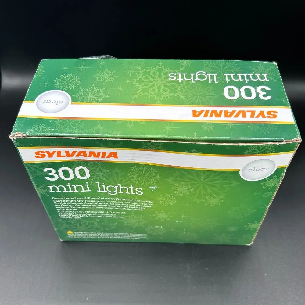 Sylvania 300 Mini Lights Clear Indoor/Outdoor Holiday Christmas Decor Open Box